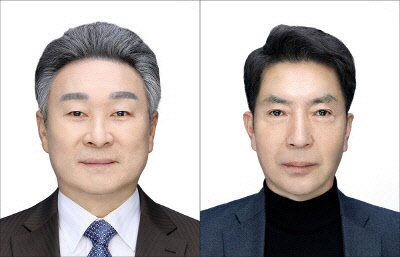 사진 왼쪽부터 전용하 디벨로퍼라온 회장, 김태환 에프엠씨그룹 회장